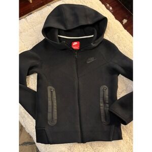 Nike Tech Fleece Full Zip Hoodie Black Kids Size S